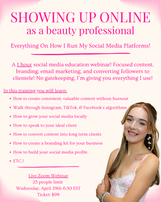 Showing Up Online as a Beauty Professional - Live Webinar